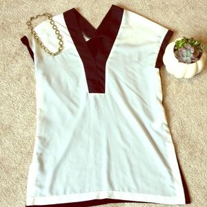 EUC White & Black Tunic Top